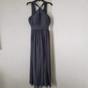 Bill Levkoff Charcoal Bridesmaid Wedding Dress 10